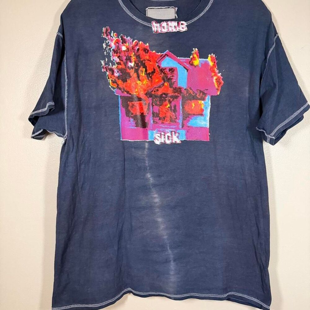 Stacy House LIMITED Home Sick Handmade Navy T-shirt